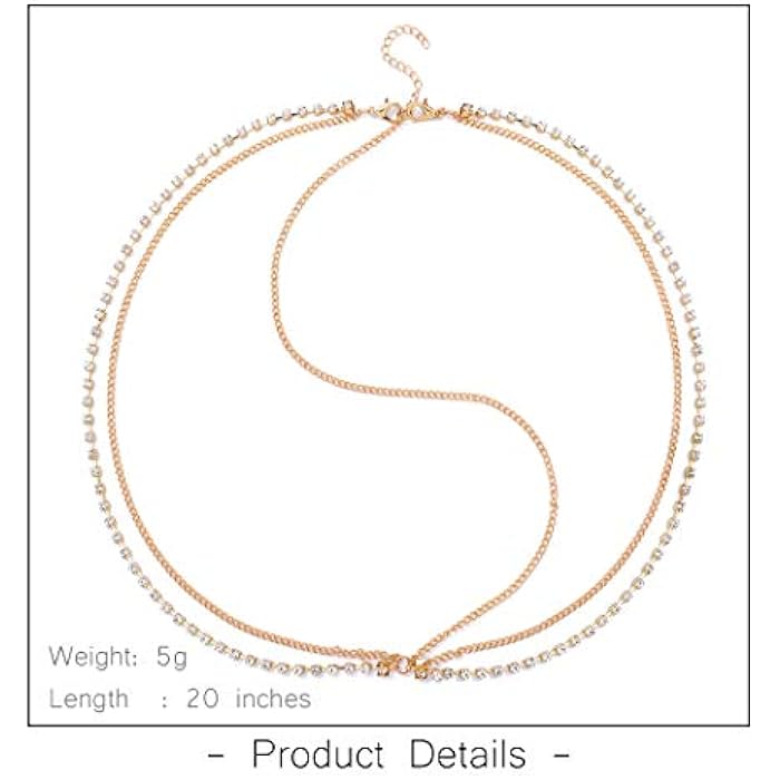 Fstrend Boho Fashion Layered Head Chain Wedding Crystal Jewelry Sparking Rhinestone Headband Halloween Headpiece for Women and Girls(Gold) - Image 3